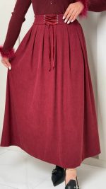 دامن کلوش مخمل کبریتی -۱۰۰۲