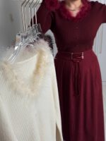 بلوز بافت یقه و استین خز - ۱۰۰۶ - Image 2