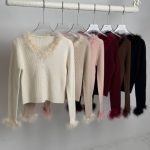 بلوز بافت یقه و استین خز - ۱۰۰۶ - Image 4