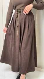 دامن کلوش مخمل کبریتی -۱۰۰۲ - Image 7